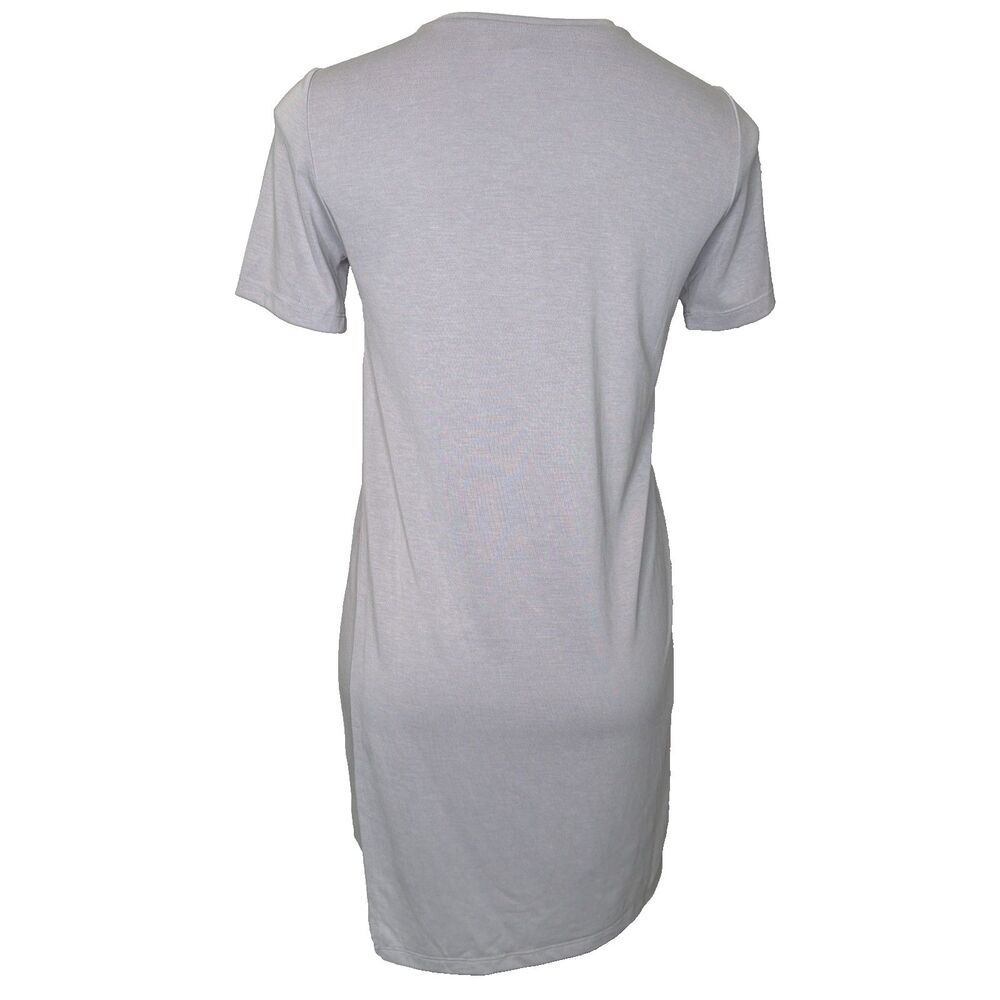 Club Monaco Gray T-Shirt Dress Side Slit XS Minimalist Quiet Luxury Capsule - Picture 4 of 8